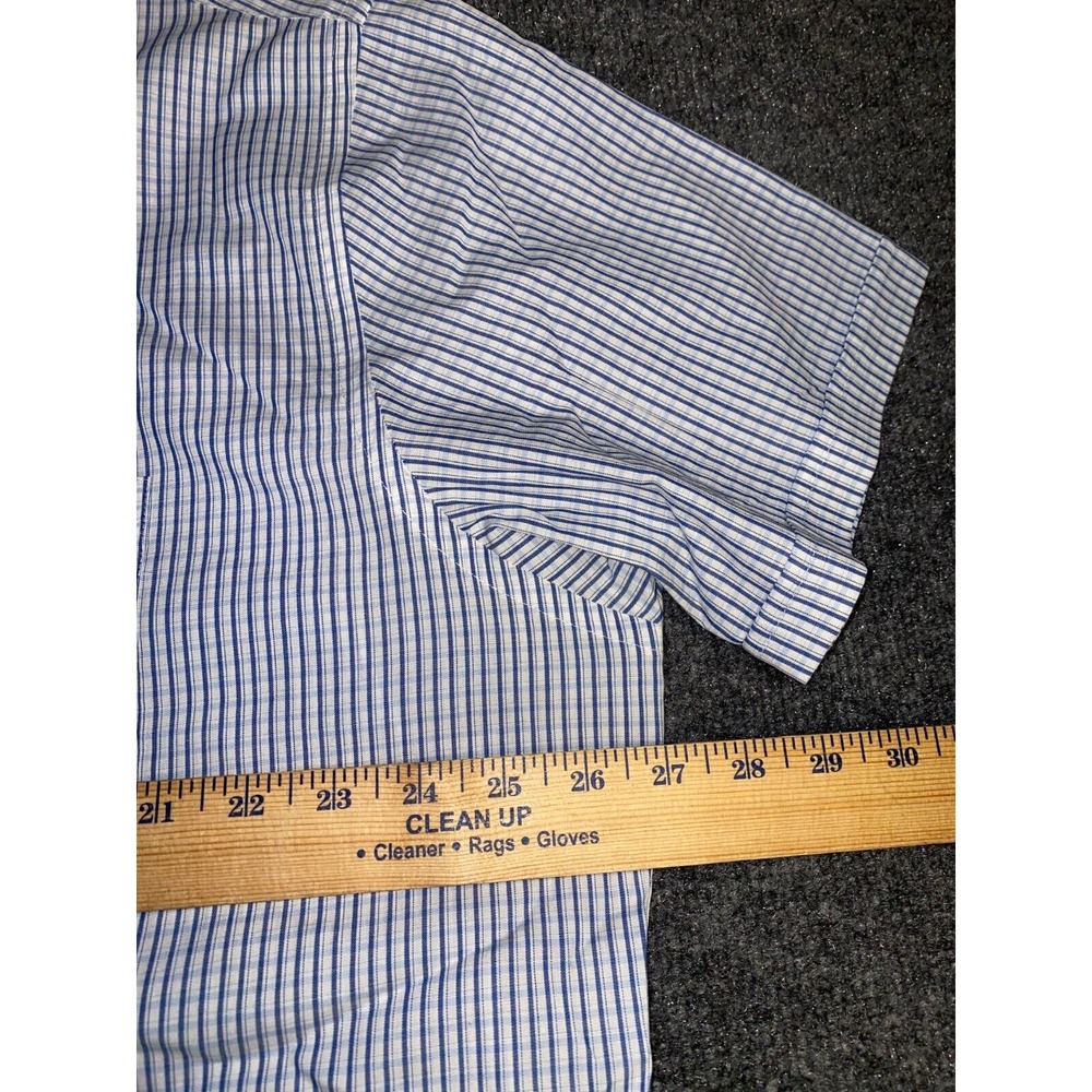 Van Heusen Dress Shirt Mens 2XL White Plaid Striped Classic Fit Midweight Pocket - Picture 6 of 6